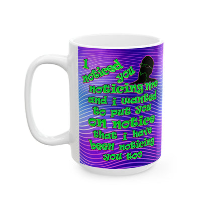 noticed you noticing - White Mug (purple wave)