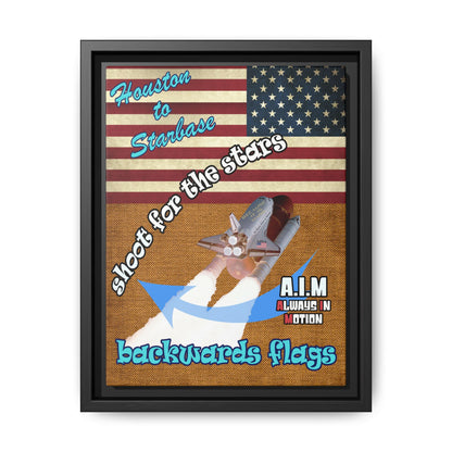 shoot for the stars - framed canvas art (brown papyrus)