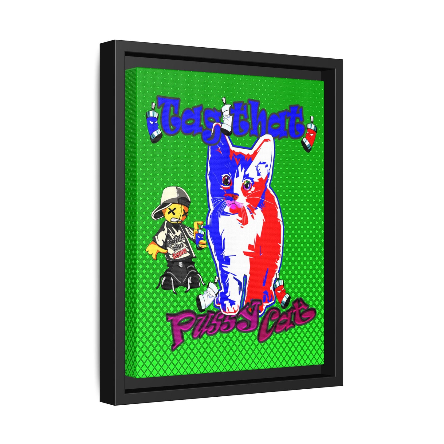 tag that - framed canvas art (logo green)