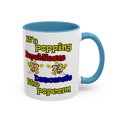 popping like popcorn - Accent Mug (white)