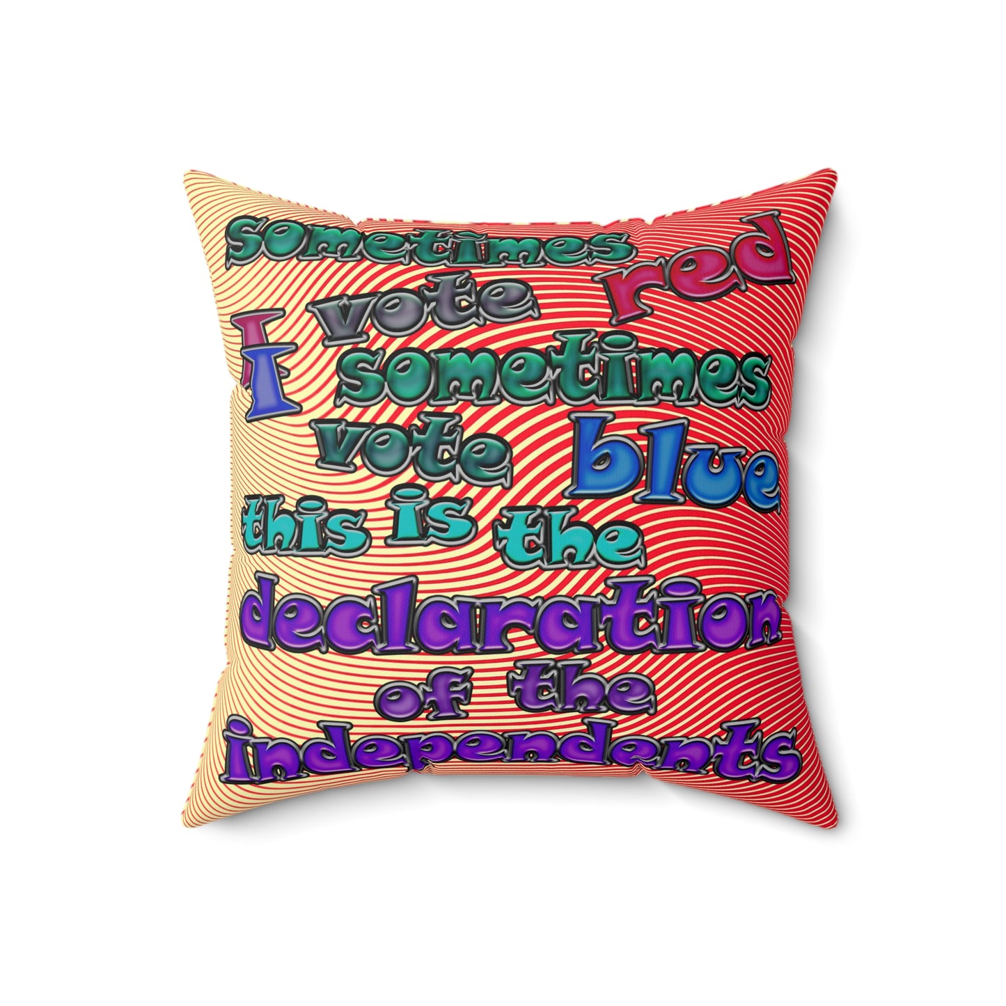 declaration of the independents - Spun Polyester Square Pillow - (yellow-orange wave)