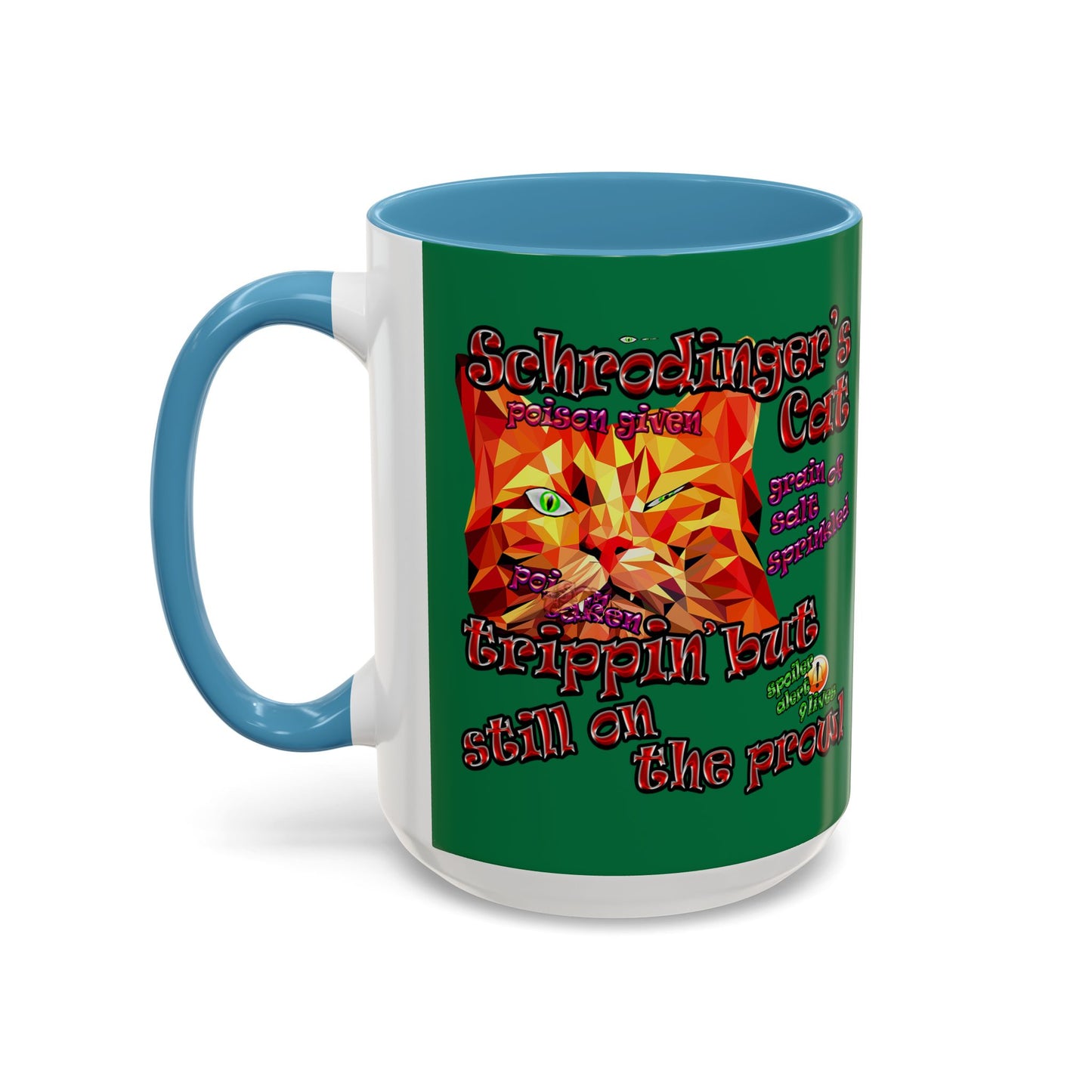 schrodinger's cat - Accent Mug (dark green)