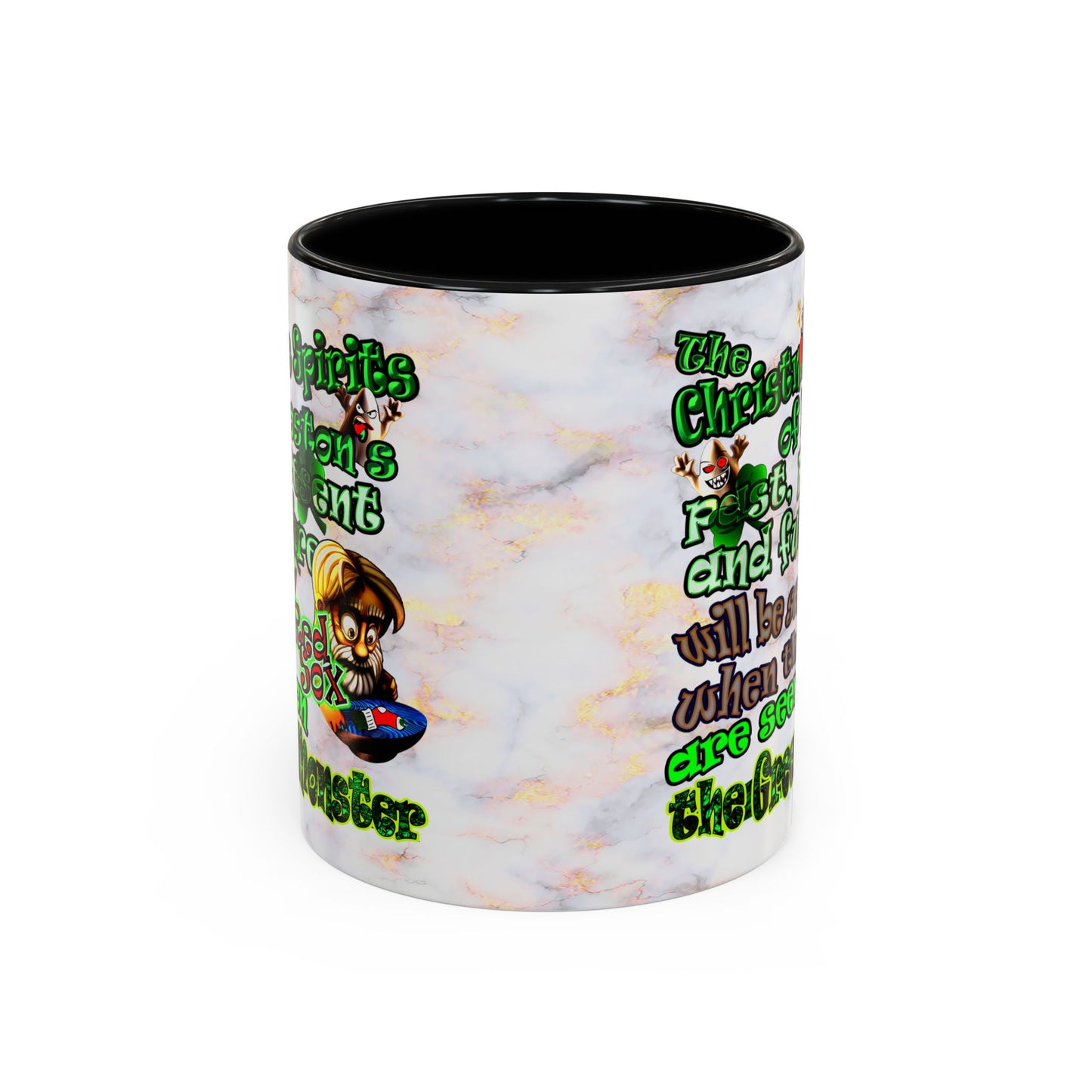 christmas spirits of boston - Accent Mug (white marble)