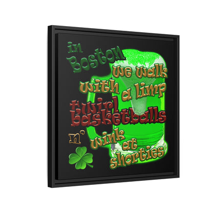 celtics logo - framed canvas art (black)