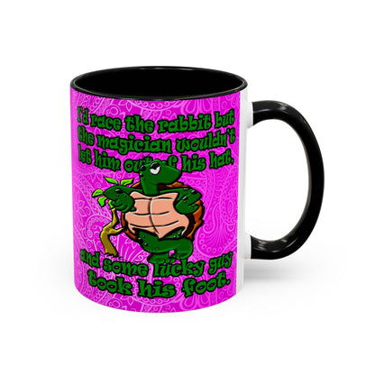 turtle race - Accent Mug (pink swirl)