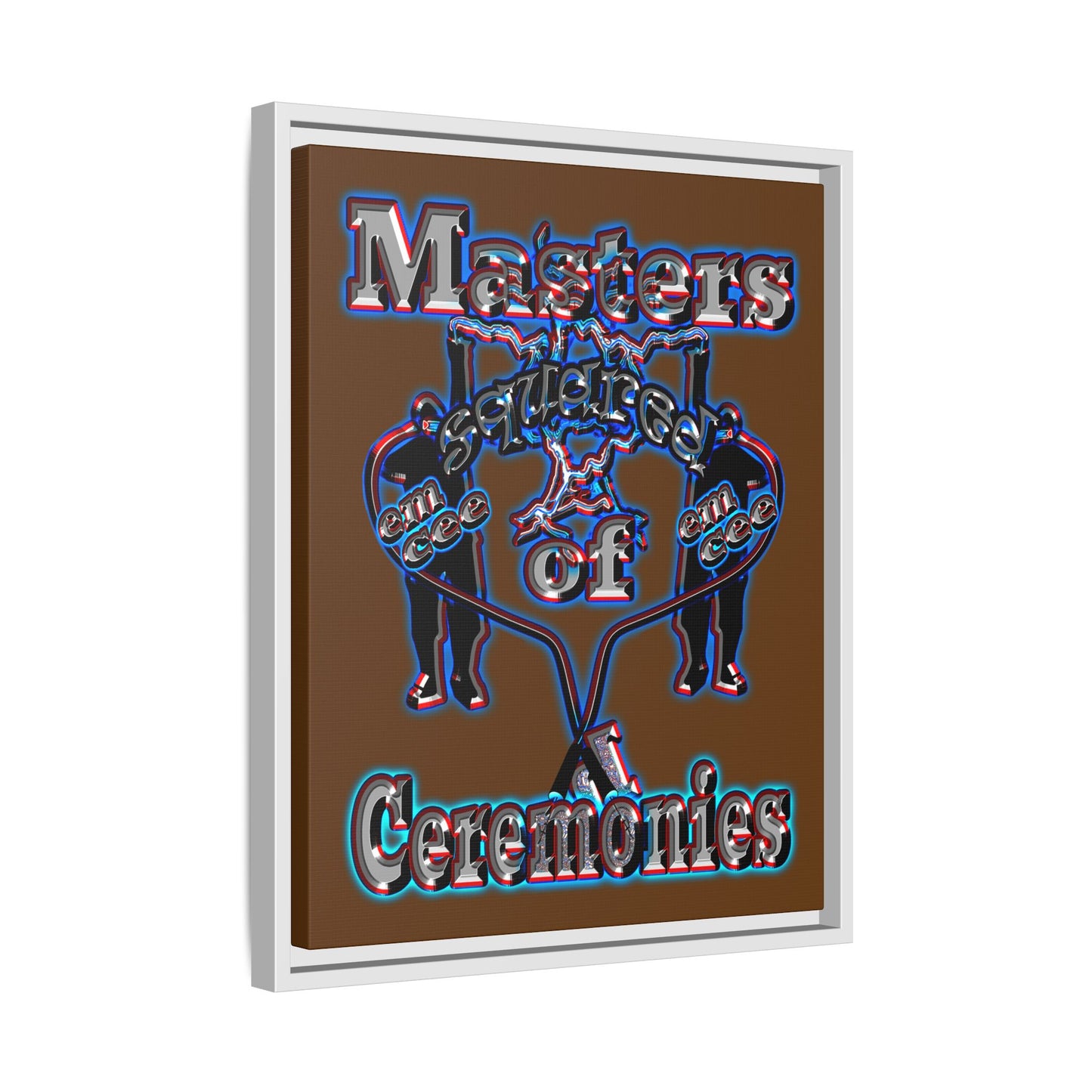 em cee squared - framed canvas art (brown)