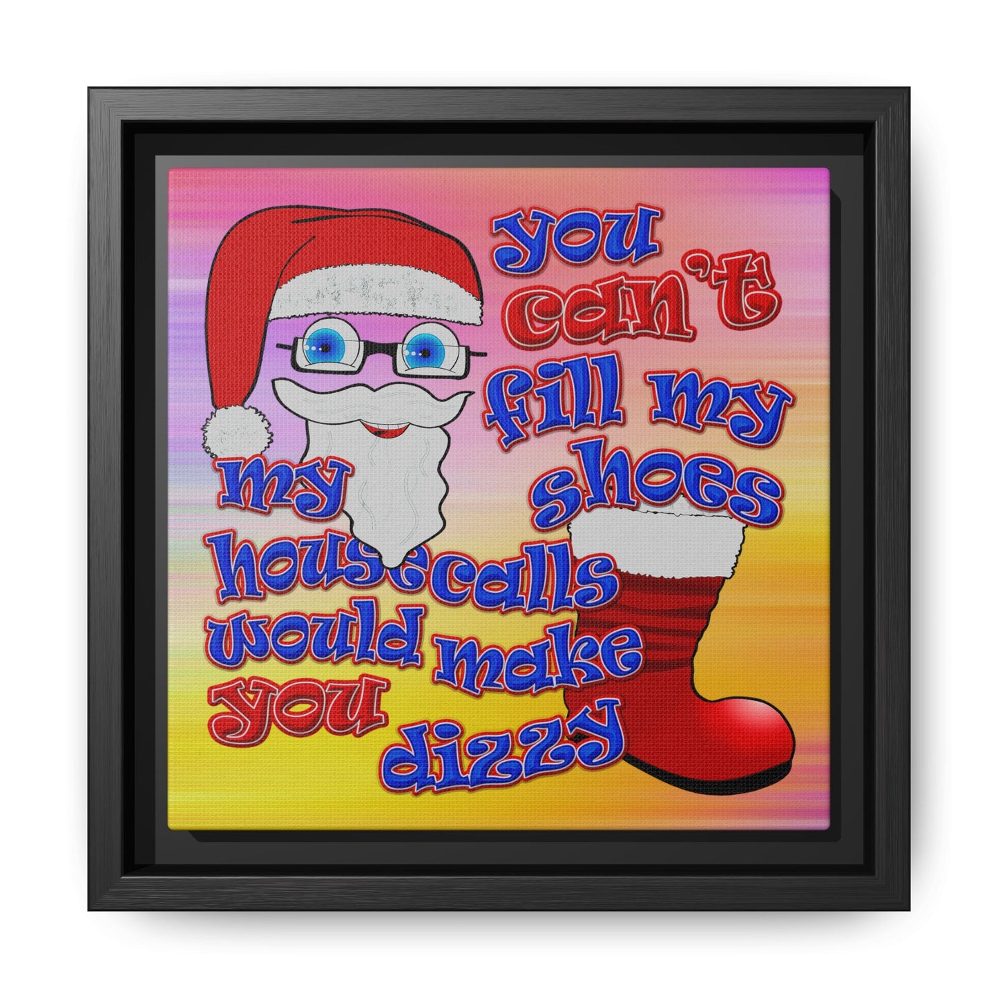 santa's shoes - framed canvas art (color blur)
