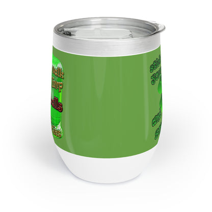 celtics logo - Chill Wine Tumbler (green)