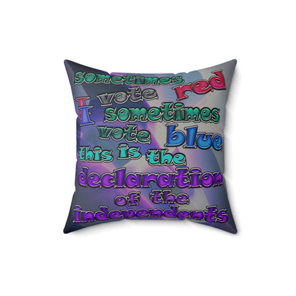 declaration of the independents - Faux Suede Square Pillow - (grey-pink wave)