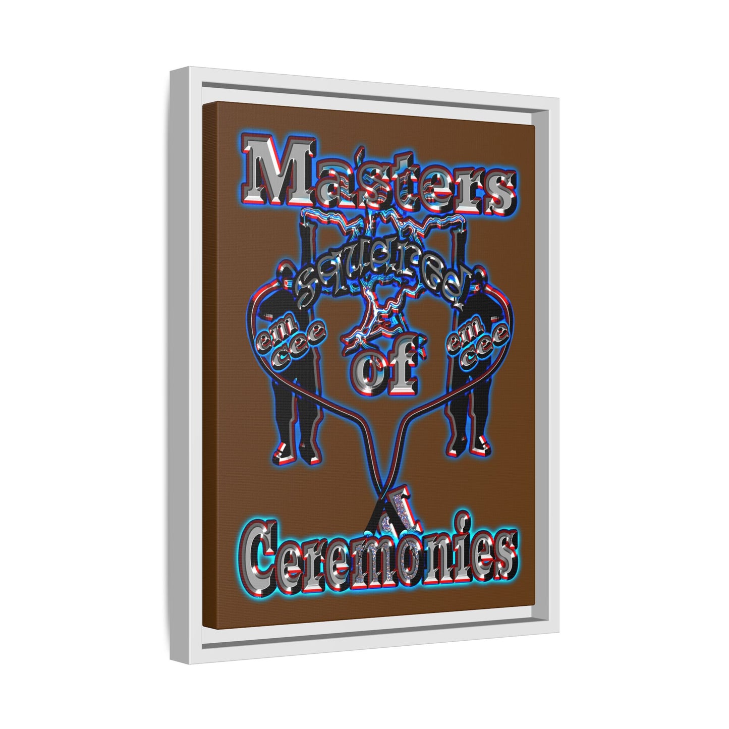 em cee squared - framed canvas art (brown)