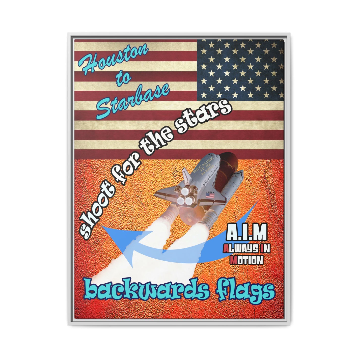 shoot for the stars - framed canvas art (burnt orange)