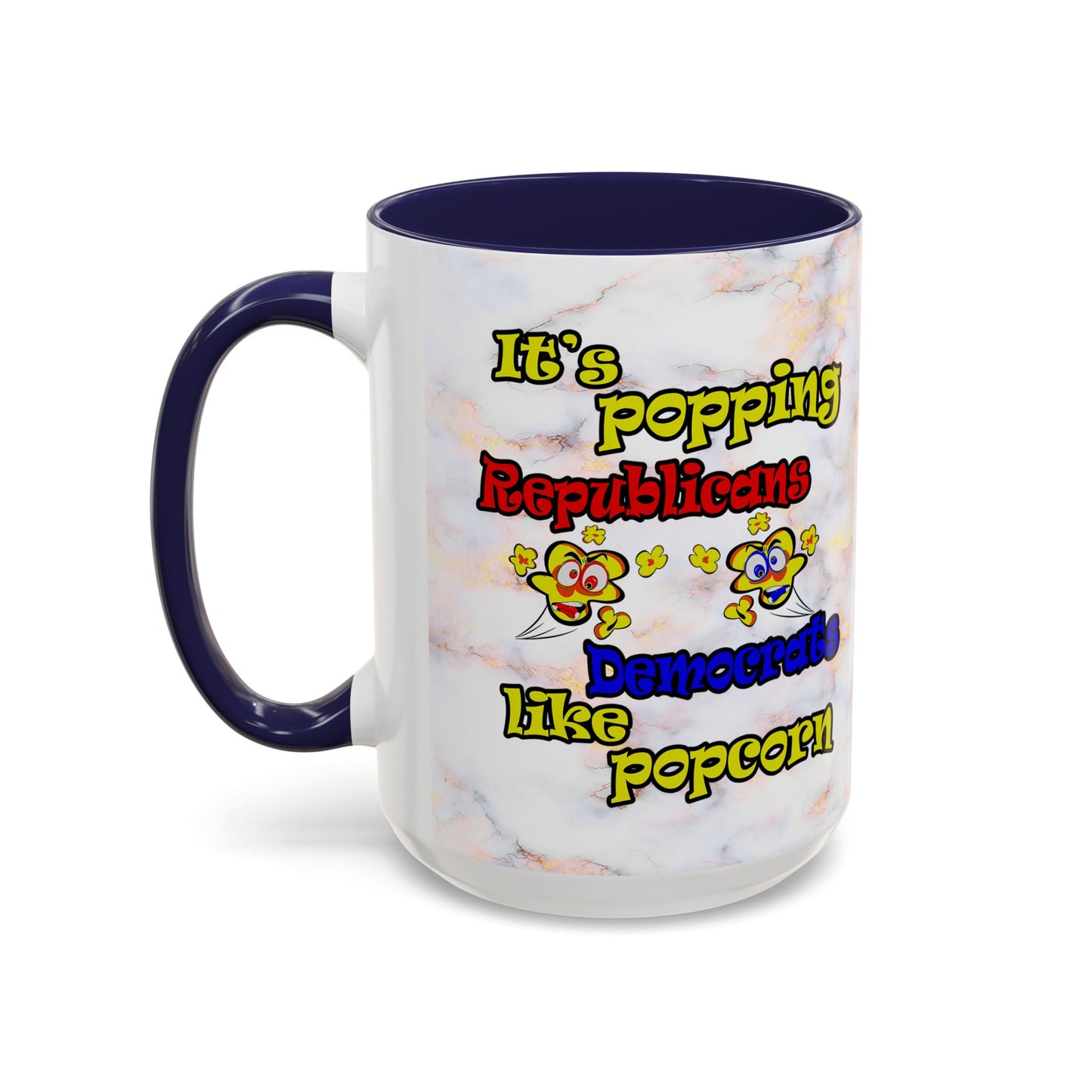 popping like popcorn - Accent Mug (white marble)
