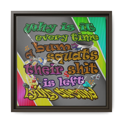 the bum's shit - framed canvas art (rainbow split)