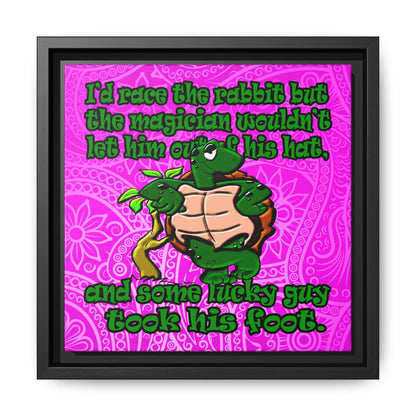 turtle race - framed canvas art (pink swirl)