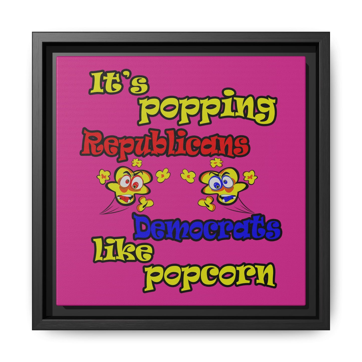 popping like popcorn - framed canvas art (pink)