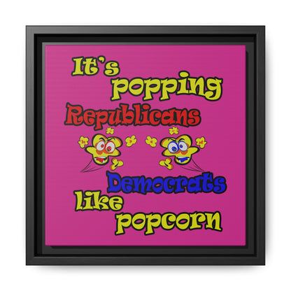 popping like popcorn - framed canvas art (pink)