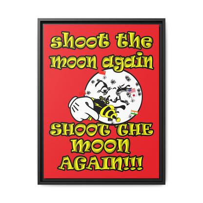 shoot the moon again - framed canvas art (red)