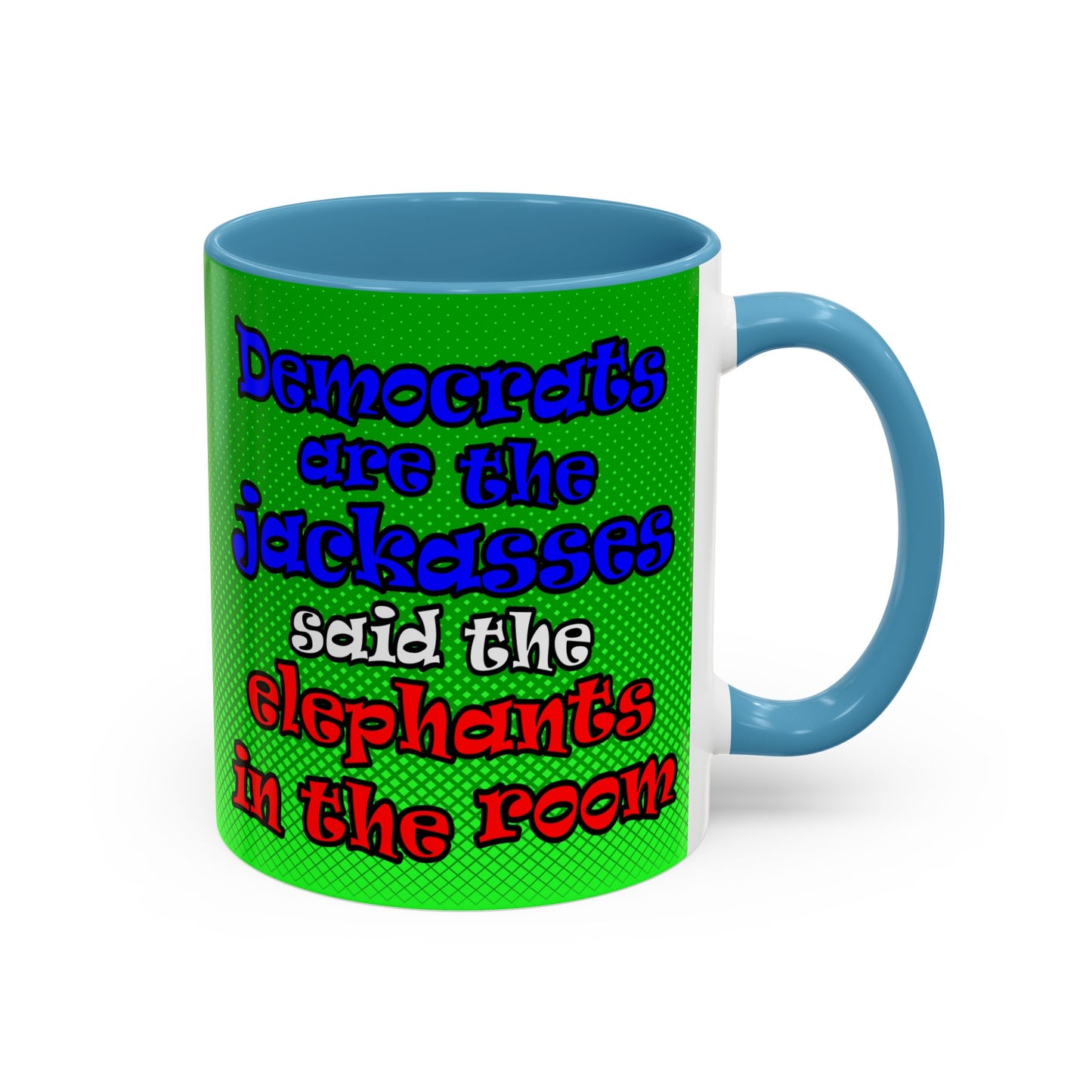 donkeys and elephants - Accent Mug (logo green)