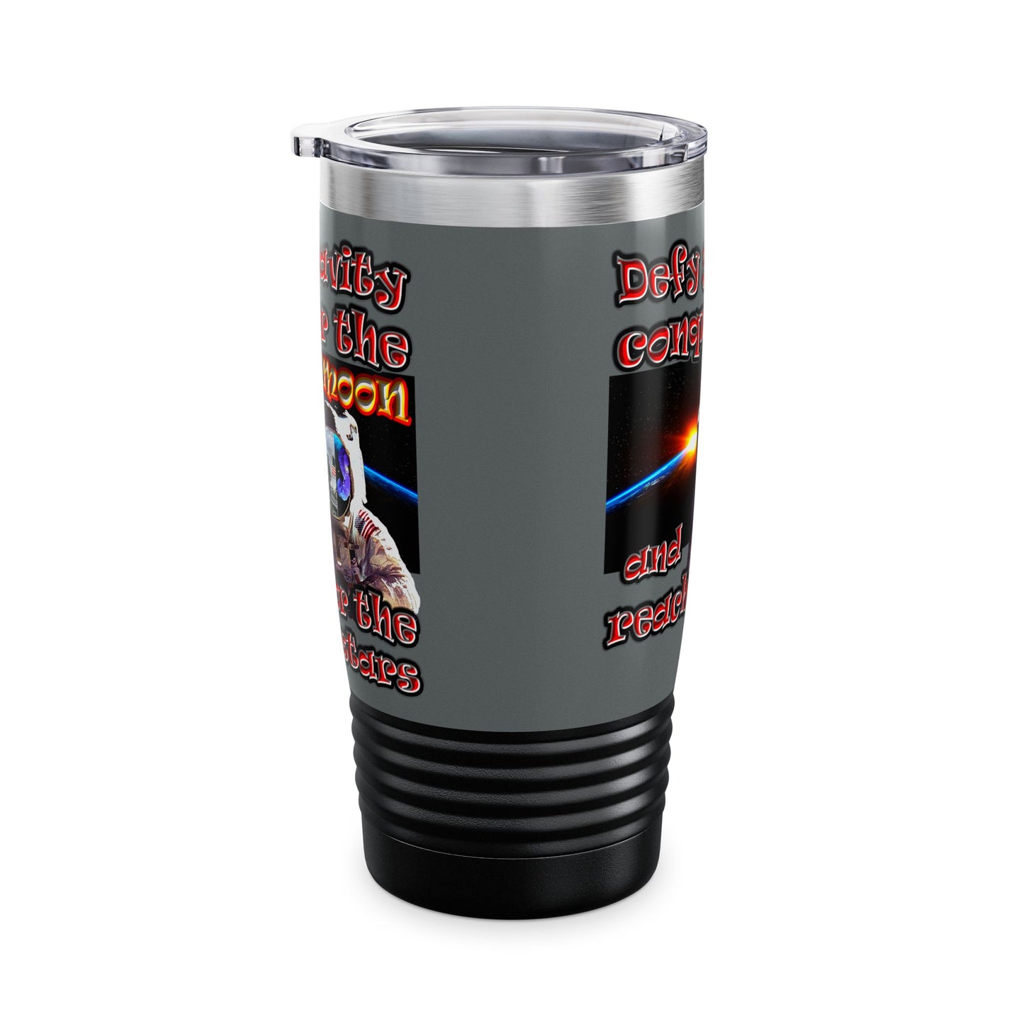 defy conquer reach - Ringneck Tumbler, 20oz (dark grey)