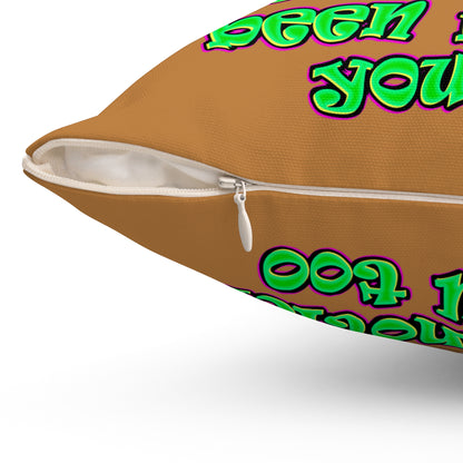 noticed you noticing - Spun Polyester Square Pillow - (light brown)