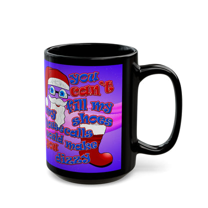 santa's shoes - Black Mug (purple-pink wave)