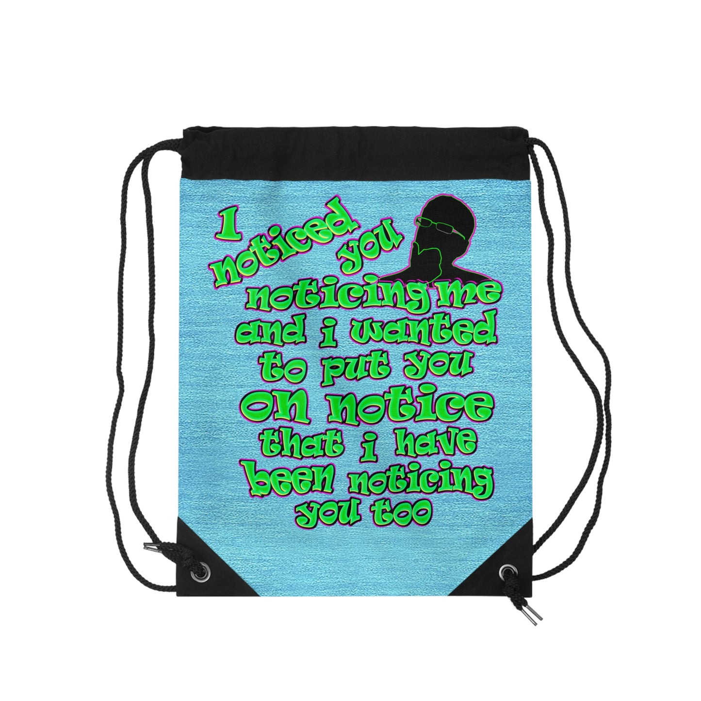 noticed you noticing - Drawstring Bag (faded blue)