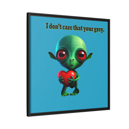 I don't care that your grey - framed canvas art (turquoise)