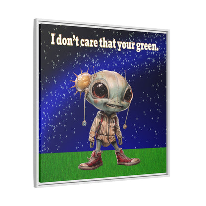 I don't care that your green - framed canvas art ('snoops' background)