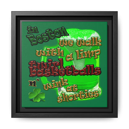 celtics logo - framed canvas art (dark green)