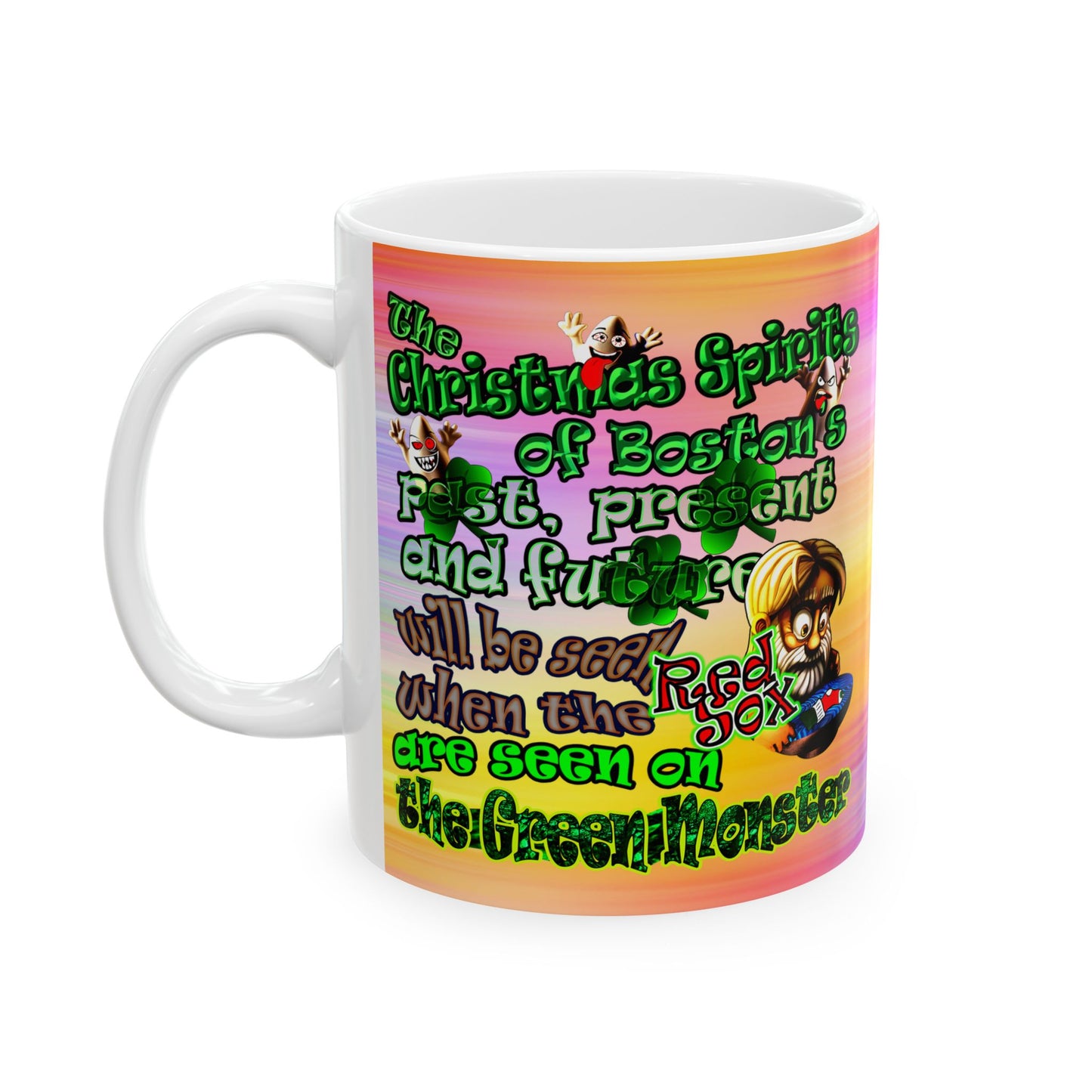 christmas spirits of boston - White Mug (color blur)