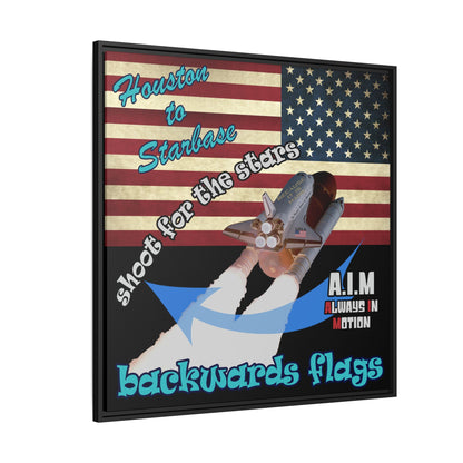 shoot for the stars - framed canvas art (black)