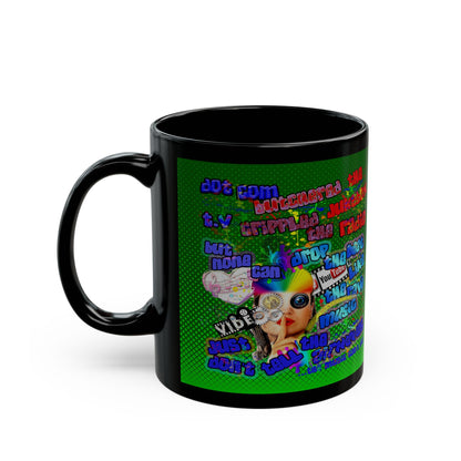 drop the beat - Black Mug (logo green)