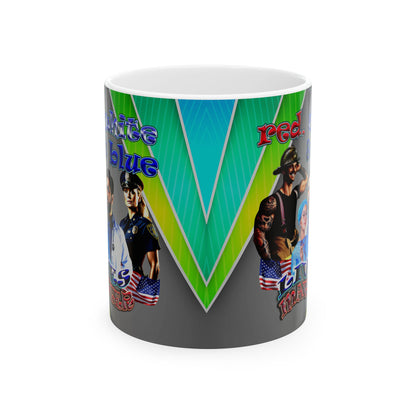 rw&b lives matter - White Mug (rainbow split)