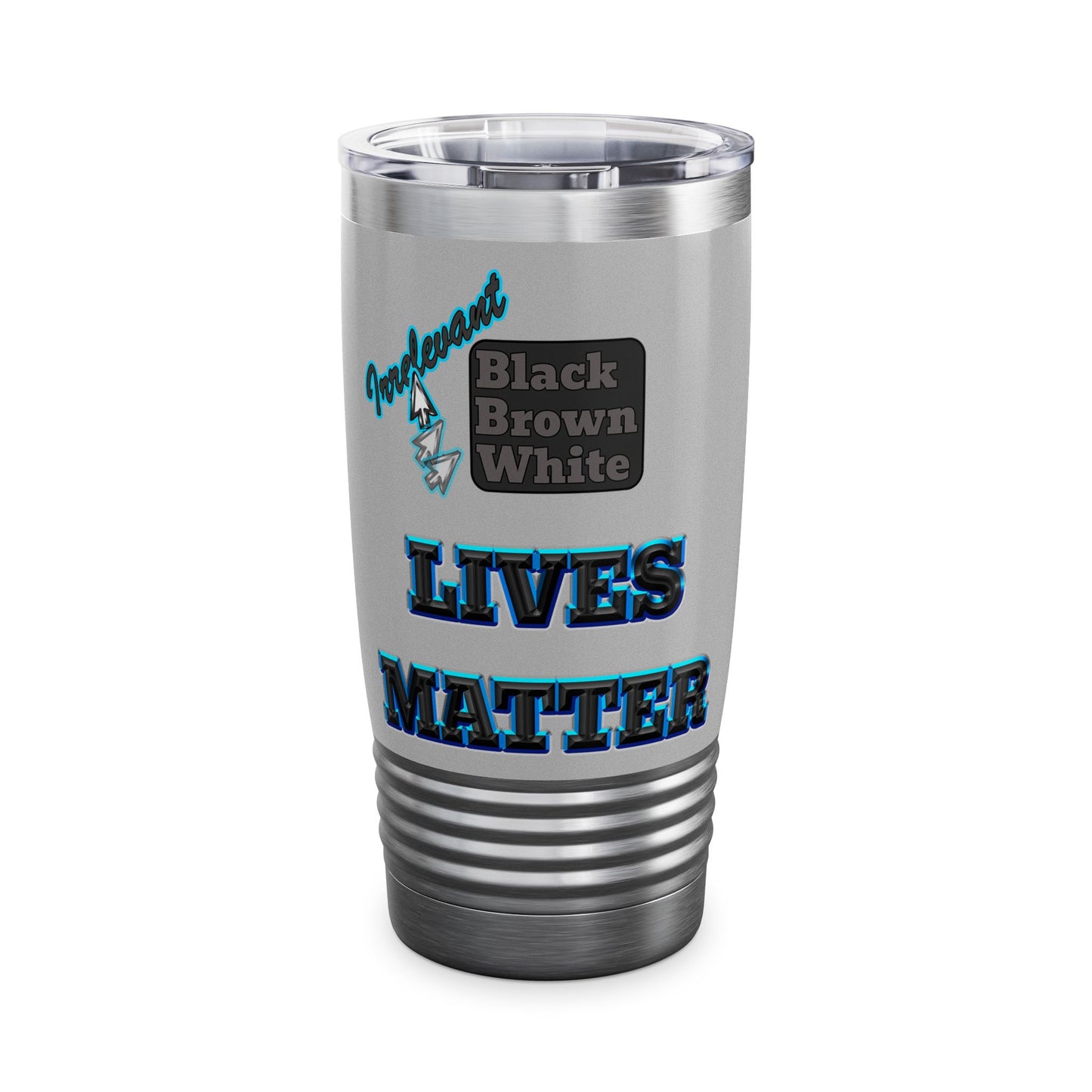 irrelevant - Ringneck Tumbler, 20oz (light grey)