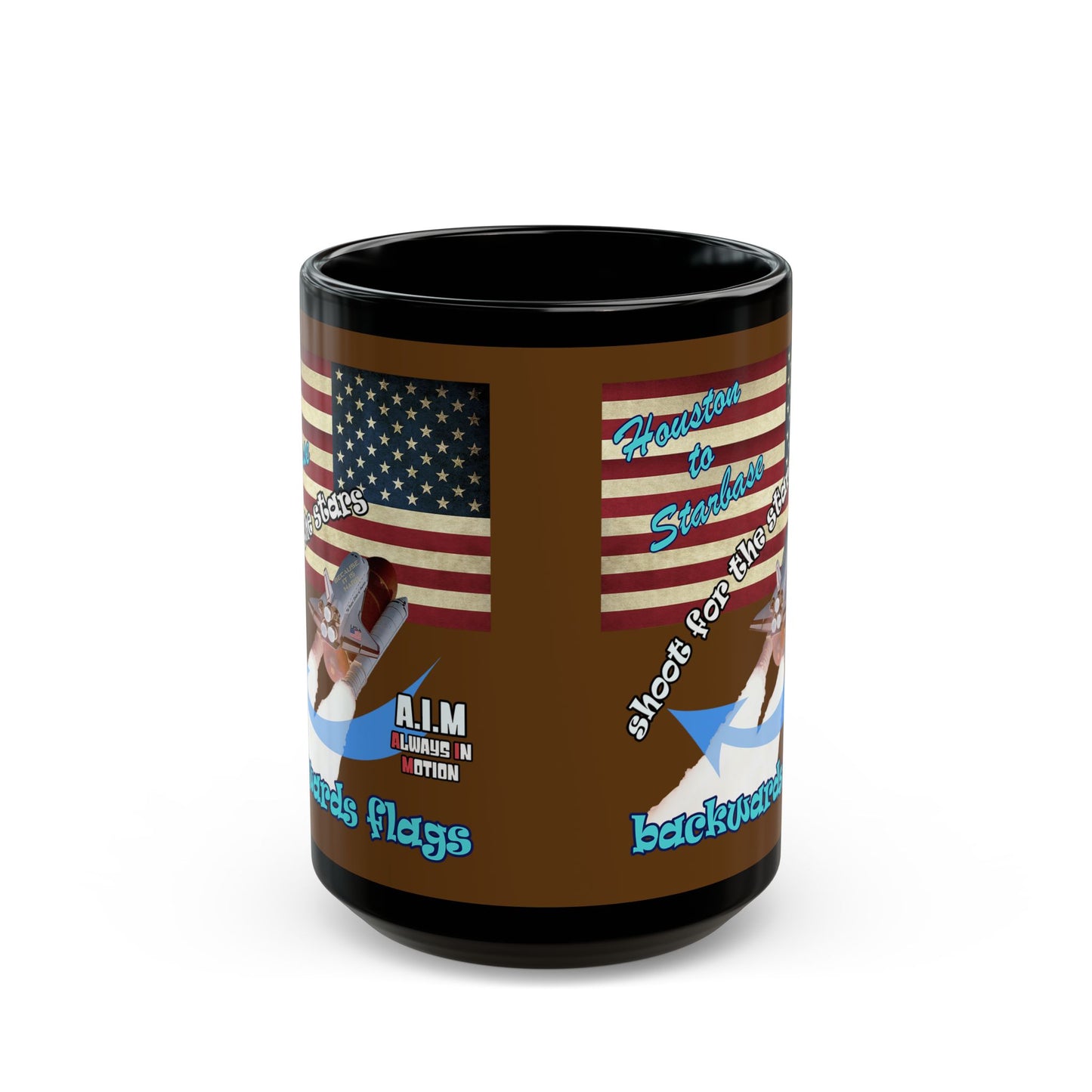 shoot for the stars - Black Mug (brown)