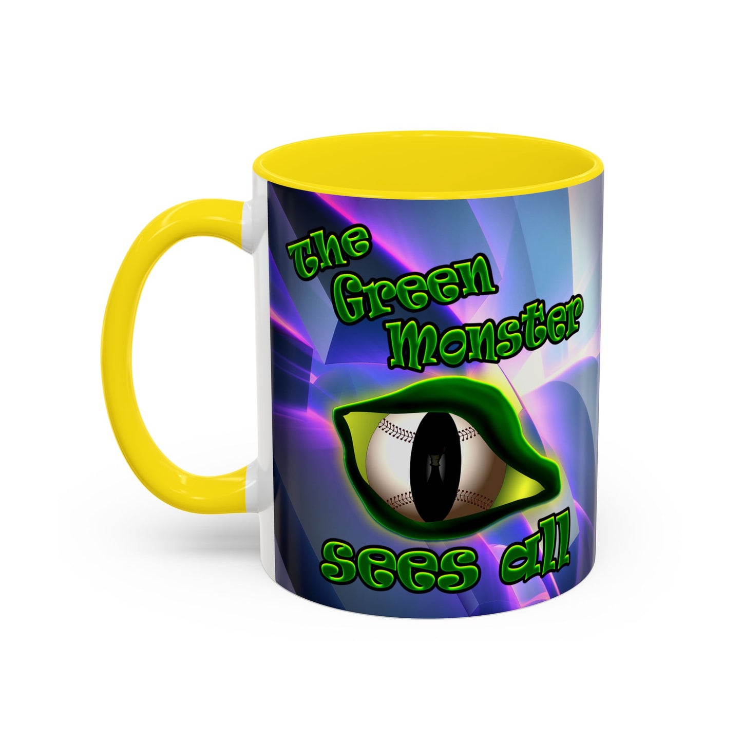green monster - Accent Mug (grey-pink wave)