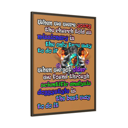 doggystyle - framed canvas art (light brown)