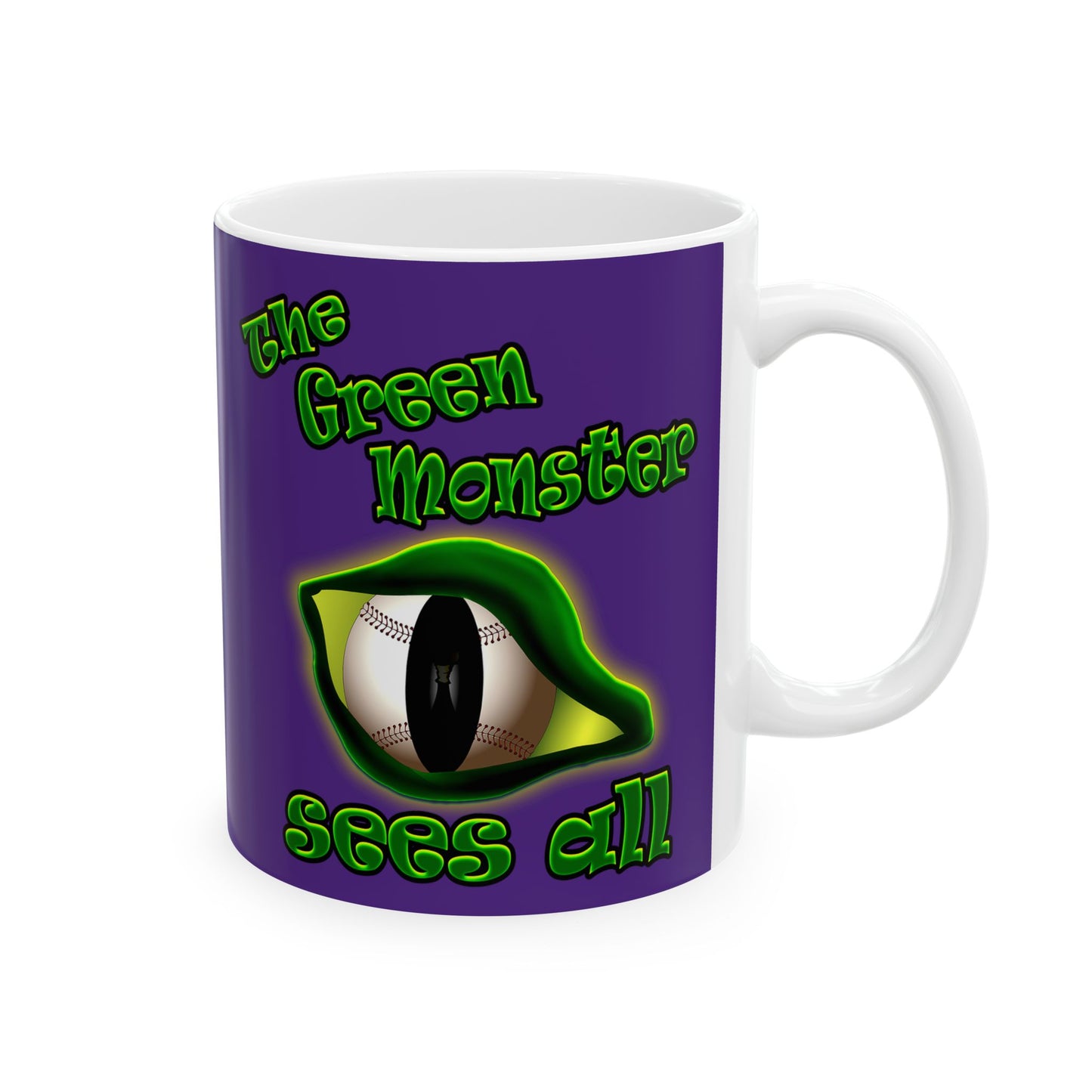 green monster - White Mug (purple)