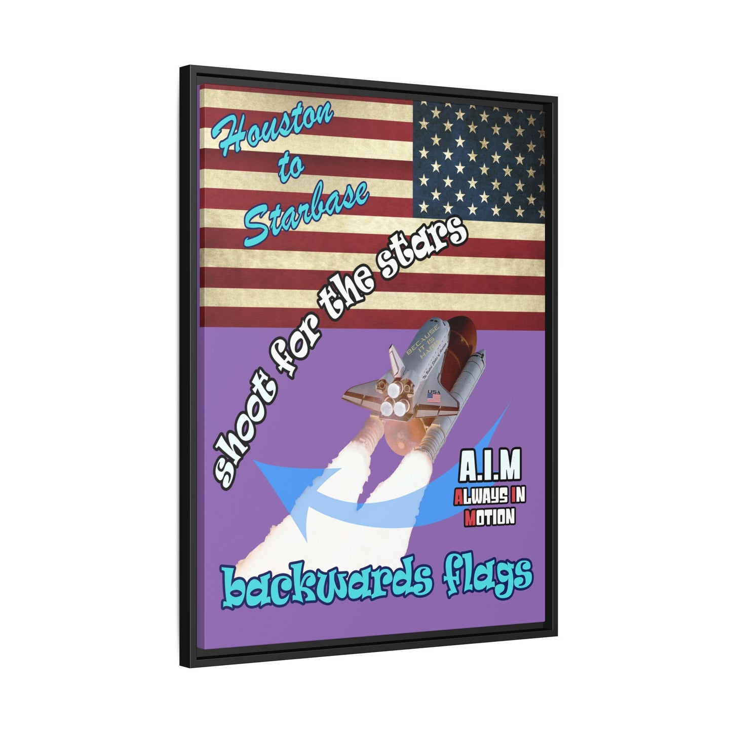 shoot for the stars - framed canvas art (light purple)