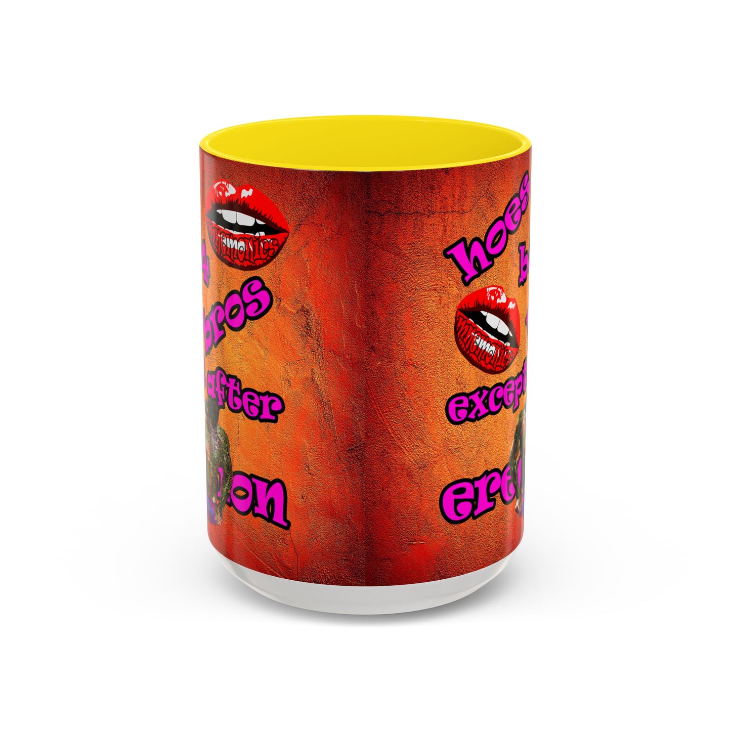 hoes b4 bros - Accent Mug (burnt orange)