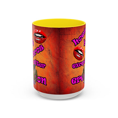 hoes b4 bros - Accent Mug (burnt orange)