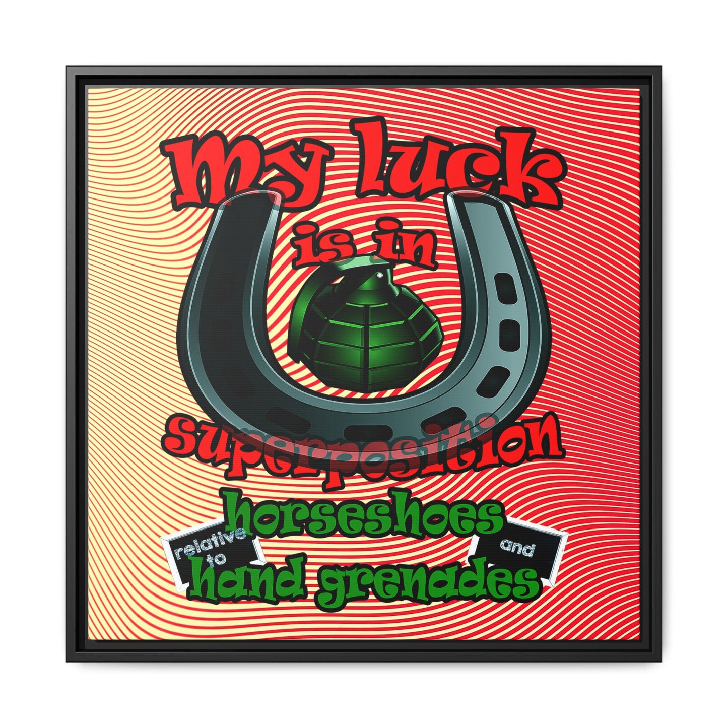 my luck - framed canvas art (yellow-orange wave)