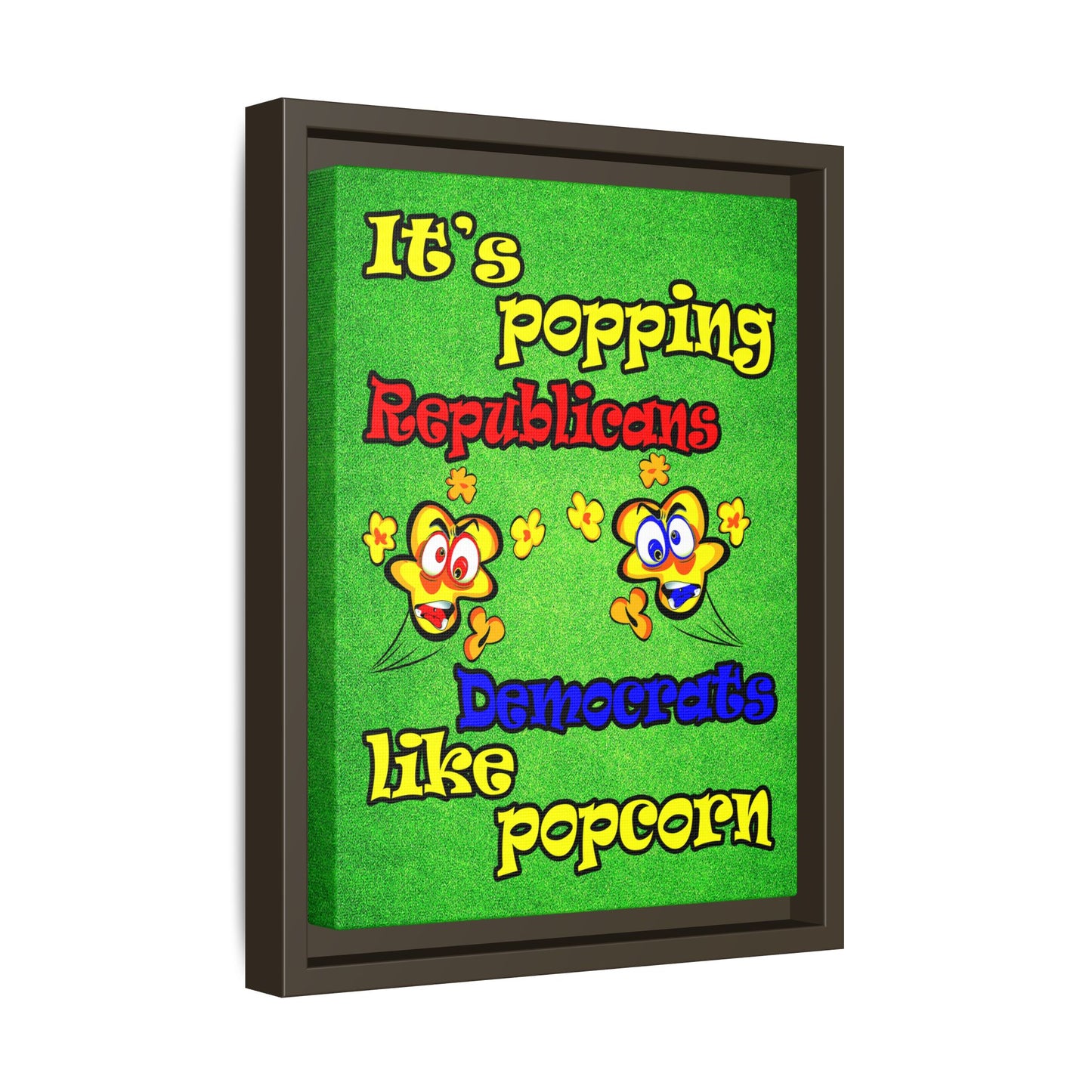 popping like popcorn - framed canvas art (green turf)