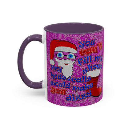 santa's shoes - Accent Mug (pink swirl)