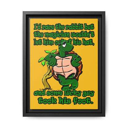 turtle race - framed canvas art (yellow)