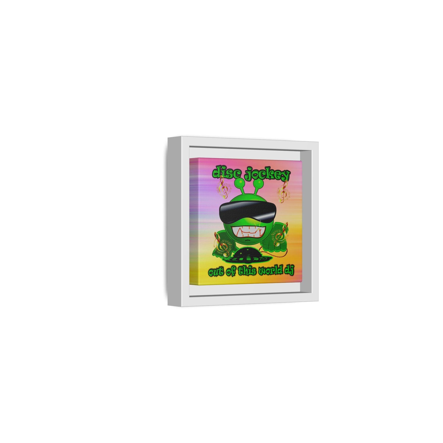 disc jockey - framed canvas art (color blur)