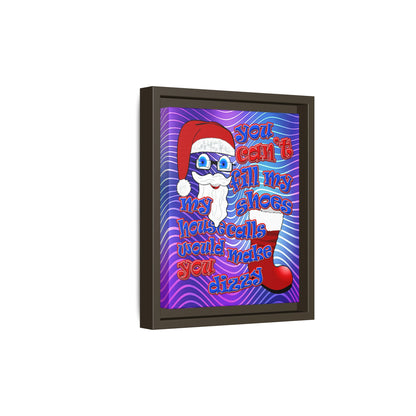 santa's shoes - framed canvas art (purple wave)