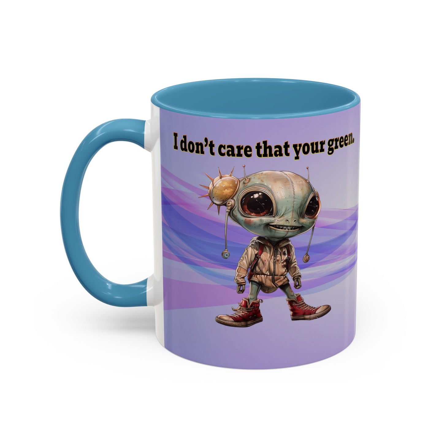 I don't care that your grey - Accent Mug (light blue-pink wave)