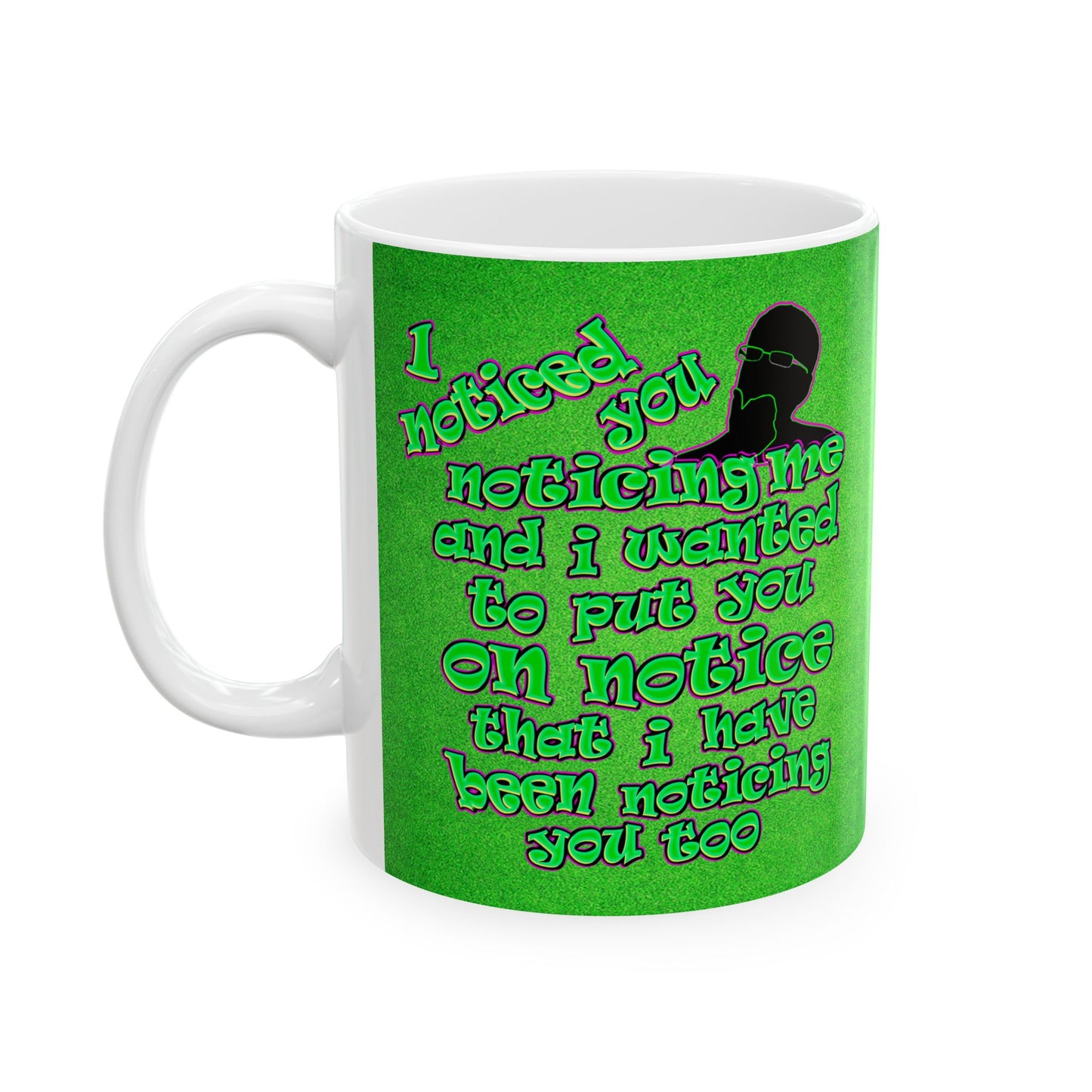 noticed you noticing - White Mug (green turf)