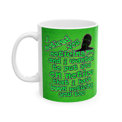noticed you noticing - White Mug (green turf)